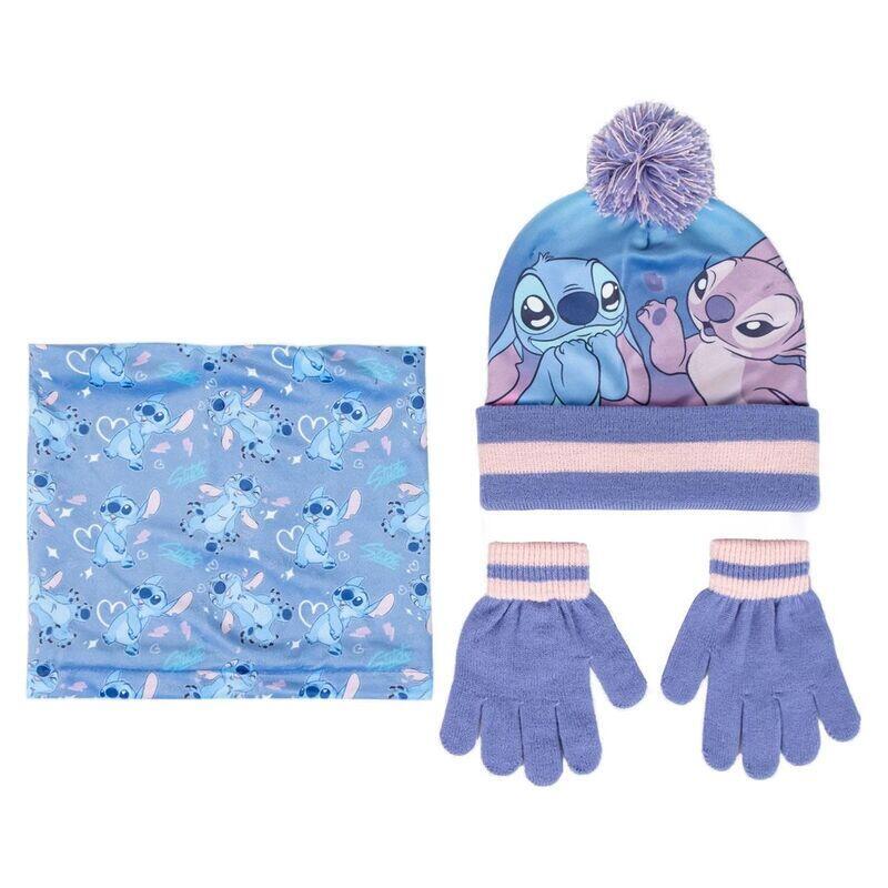 Pack De 6 Unidades - Conjunto Infantil Gorro Guantes Braga Cuello Stitch Disney