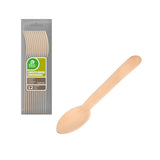 Pack De 6 Unidades - Cuchara Postre/Café De Madera 13,8 Cm, Bolsa 12 Uds