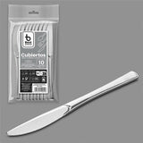 Pack De 6 Unidades - Cuchillo Reutilizable Color Plata 20 Cm, 10 Uds