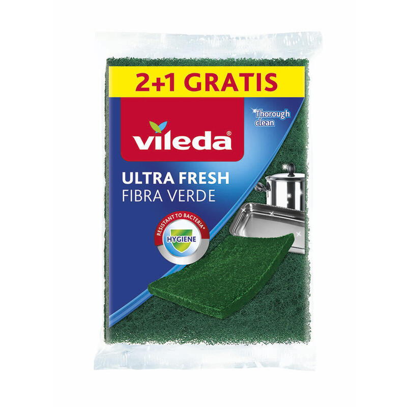 Pack De 6 Unidades - Fibra Verde Ultra Fresh 2+1 166240 Vileda
