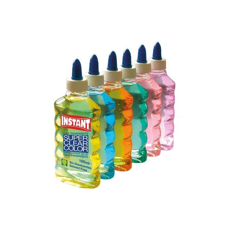 Pack De 6 Unidades Instant Cola Líquida Superclear Para Decoración Botella 180ml C/Surtidos