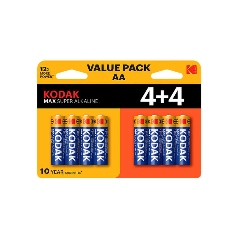 Pack De 6 Unidades Kodak Max Pila Alcalina Aa Lr6 Blister 4+4