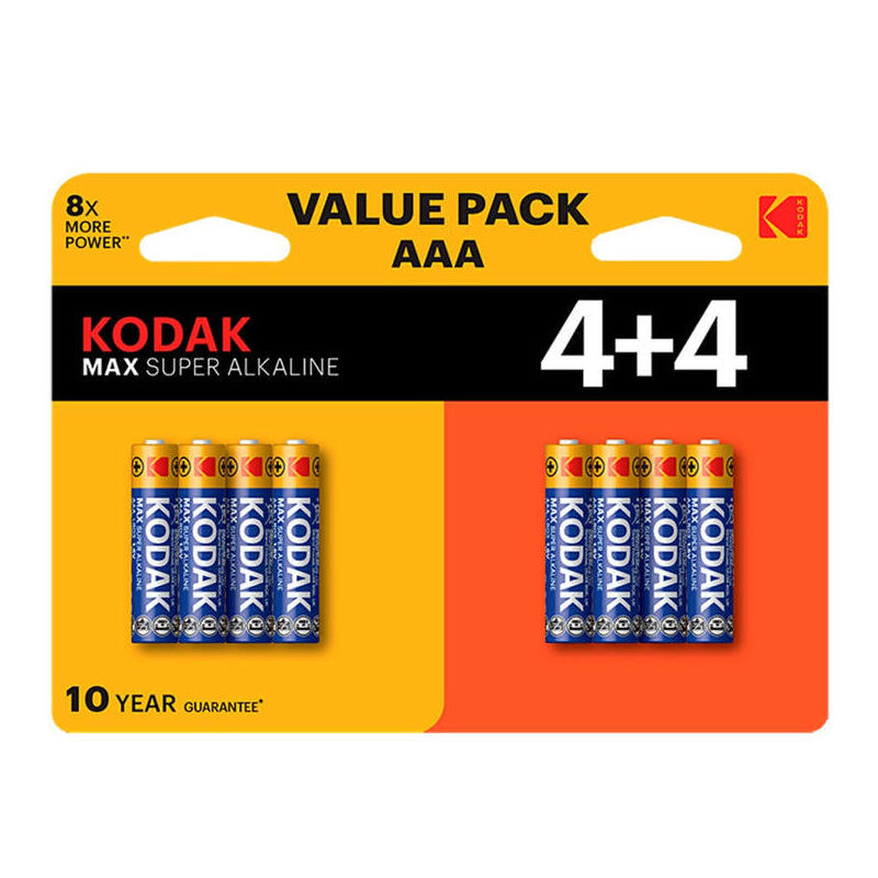 Pack De 6 Unidades Kodak Max Pila Alcalina Aaa Lr03 Blister 4+4