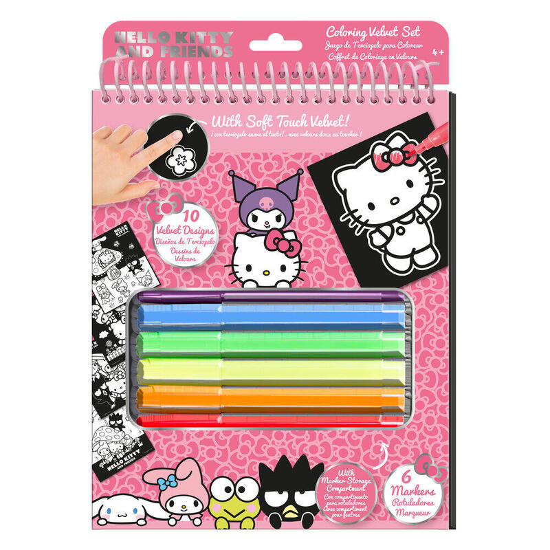 Pack De 6 Unidades - Libreta + Rotuladores Hello Kitty And Friends