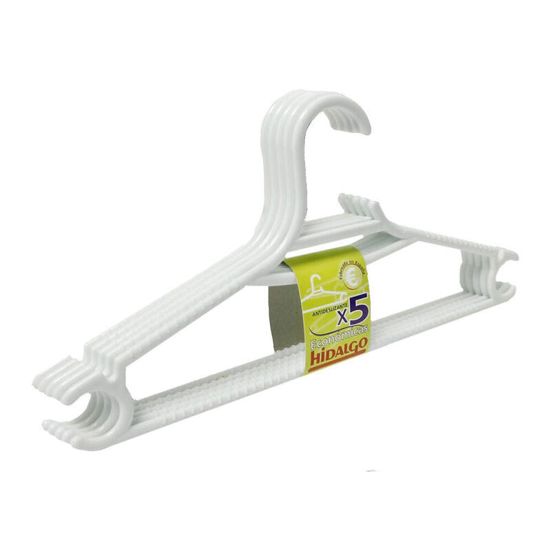 Pack De 6 Unidades - Lote De 5 Perchas Económicas Blancas Hidalgo