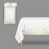 Pack De 6 Unidades - Mantel Blanco / Dorado. Medida 1,80 X 1,20 Cm