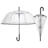 Pack De 6 Unidades - Paraguas Automatico Transparente Borde Negro 61cm Surtido