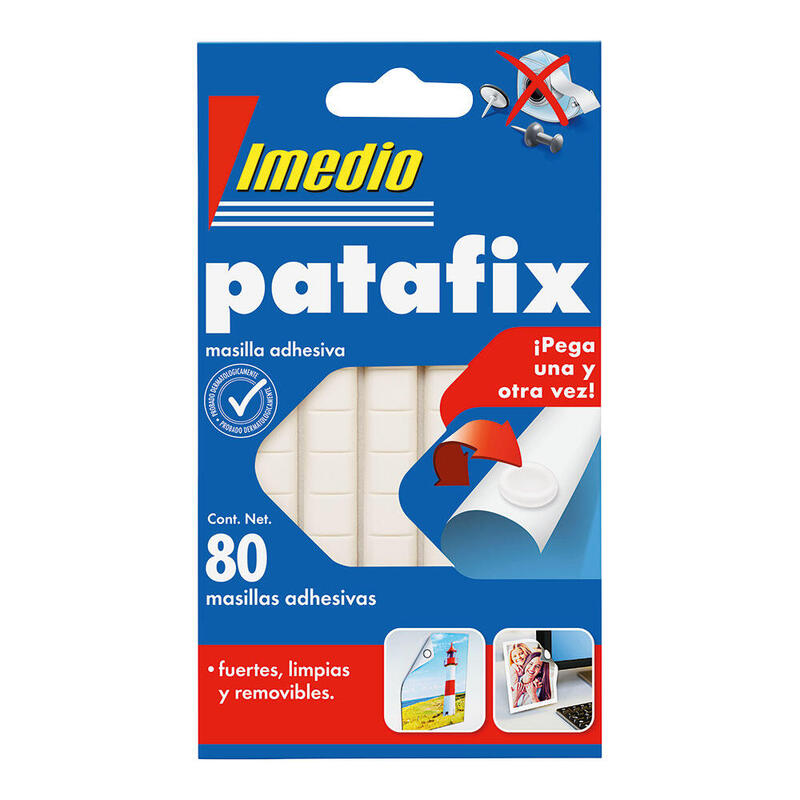 Pack De 6 Unidades - Patafix Masilla Adhesiva Removible 80 Unid. 7001466 Imedio