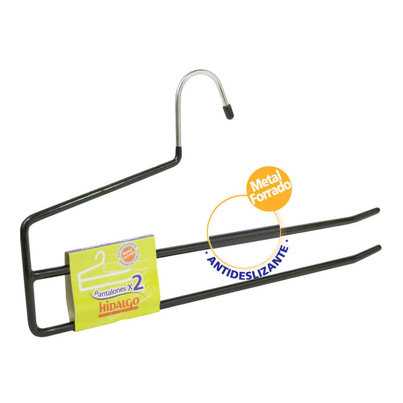 Pack De 6 Unidades - Percha Antideslizante Para 2 Pantalones, Color Azul