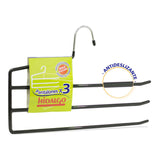 Pack De 6 Unidades - Percha Antideslizante Para 3 Pantalones, Color Azul