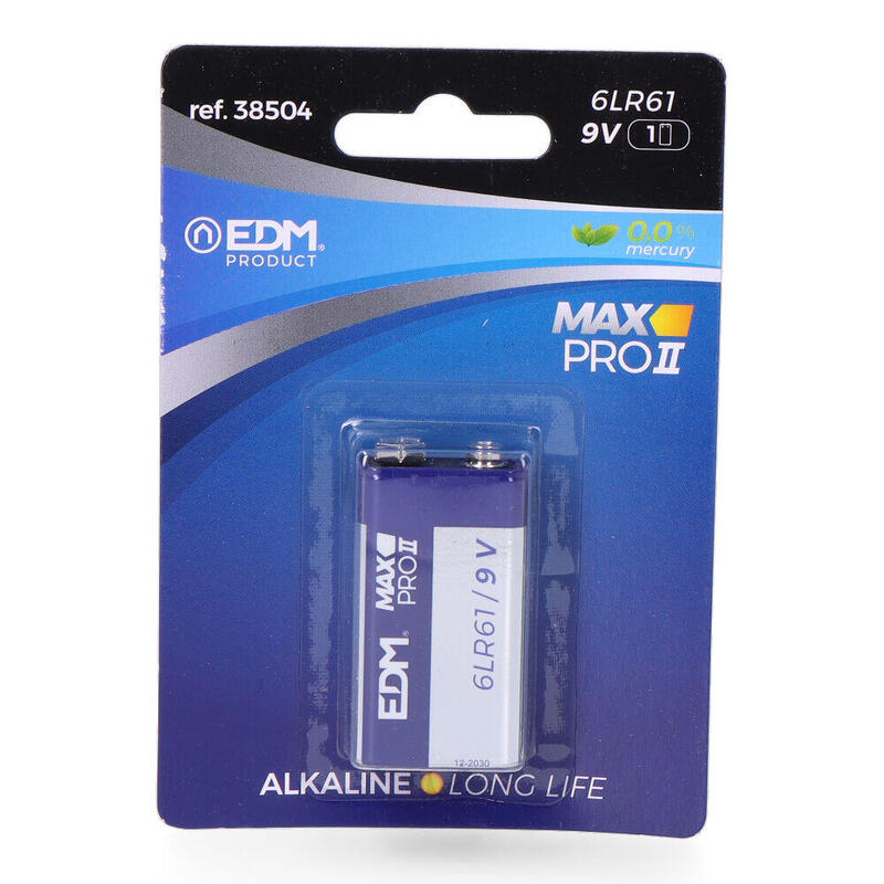 Pack De 6 Unidades - Pila Alkalina Power Life 6lr61 - 9v 26,5 X 17,5 X 48,5 Mm, Blister