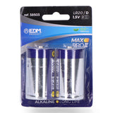 Pack De 6 Unidades - Pila Alkalina Power Life D - Lr20 1,5v Ø34,2 X 61,5 Mm, Blister 2 Uds