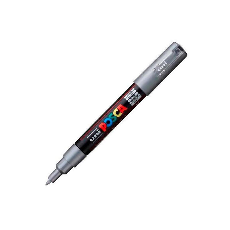 Pack De 6 Unidades Posca Marcador  Pc-1m No Permanente Punta Fina 0.7-1mm Plata
