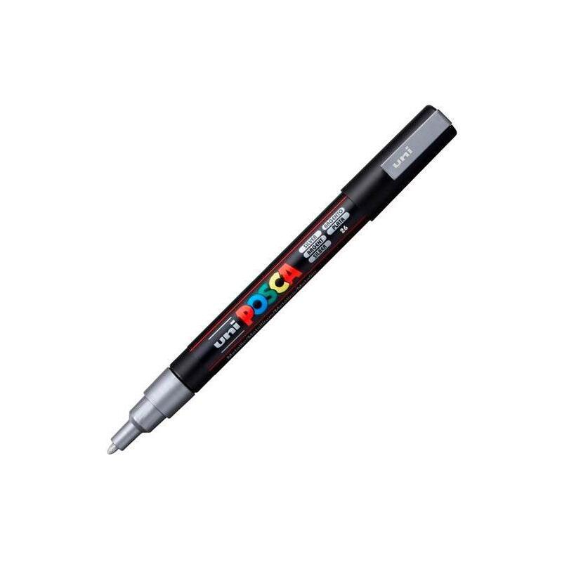 Pack De 6 Unidades Posca Marcador  Pc-3m Punta Cónica 0,9 - 1,3 Mm Plata