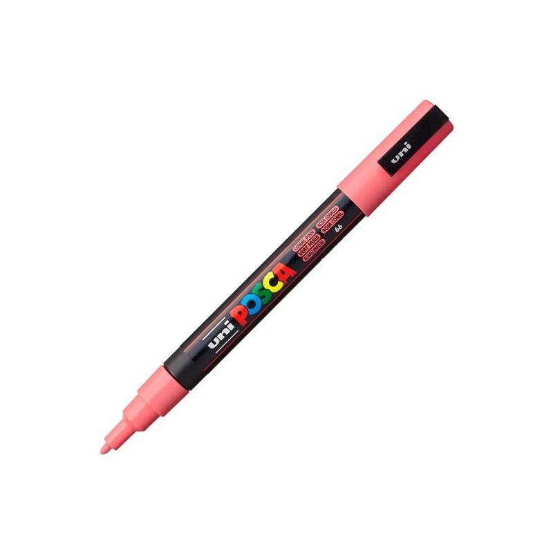 Pack De 6 Unidades Posca Marcador  Pc-3m Punta Cónica 0,9 - 1,3 Mm Rosa Coral