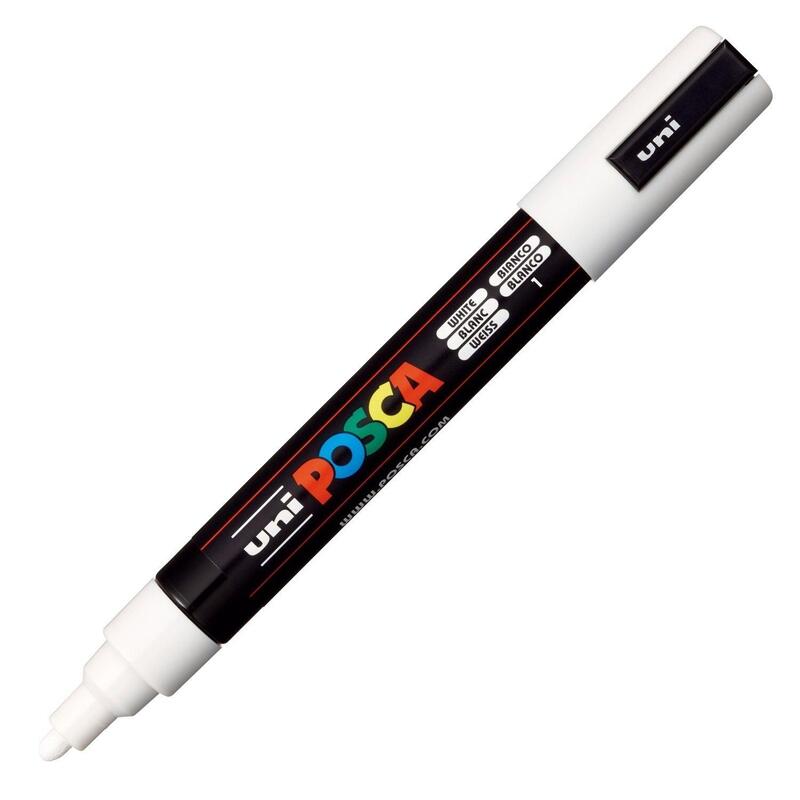 Pack De 6 Unidades Posca Marcador  Pc-5m No Permanente Punta Forma De Bala 1,8 - 2,5 Mm Blanco