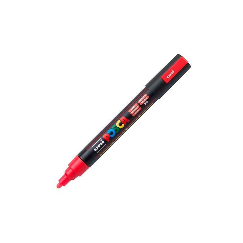 Pack De 6 Unidades Posca Marcador  Pc-5m No Permanente Punta Forma De Bala 1,8 - 2,5 Mm Fluor Rojo