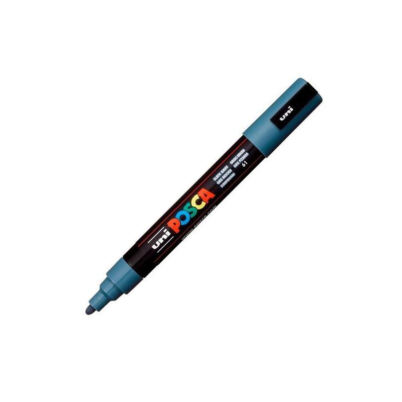 Pack De 6 Unidades Posca Marcador  Pc-5m No Permanente Punta Forma De Bala 1,8 - 2,5 Mm Gris Pizarra