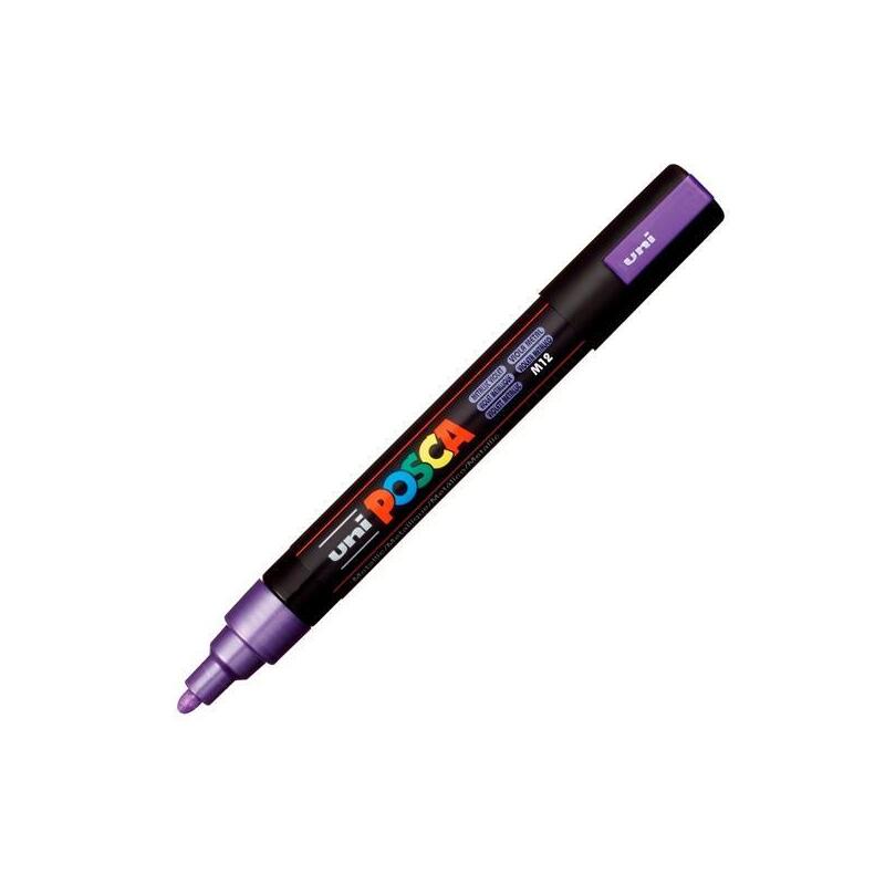 Pack De 6 Unidades Posca Marcador  Pc-5m No Permanente Punta Forma De Bala 1,8 - 2,5 Mm Violeta Metálico