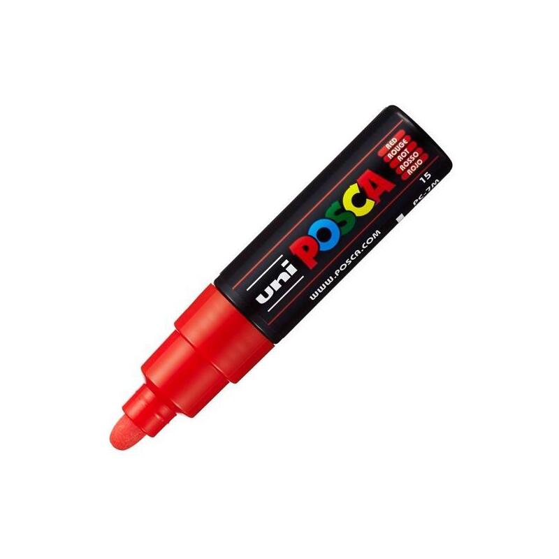Pack De 6 Unidades Posca Marcador  Pc-7m No Permanente Punta Forma De Bala  4,5-5,5mm Rojo