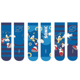 Pack De 6 Unidades - Set 3 Calcetines Sonic The Hedgehog Infantil Surtido
