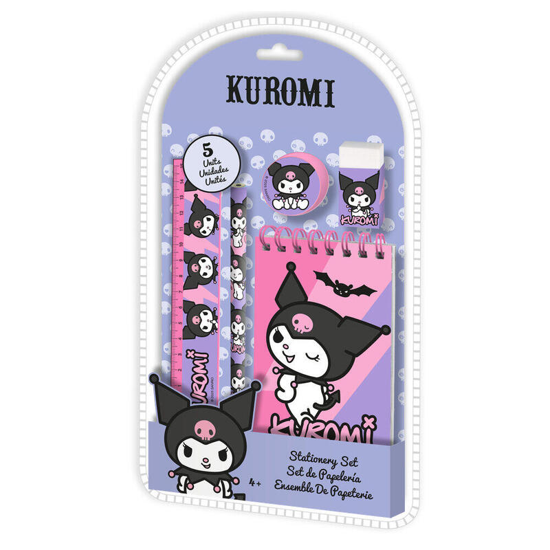 Pack De 6 Unidades - Set Papeleria Kuromi Hello Kitty 5pzs