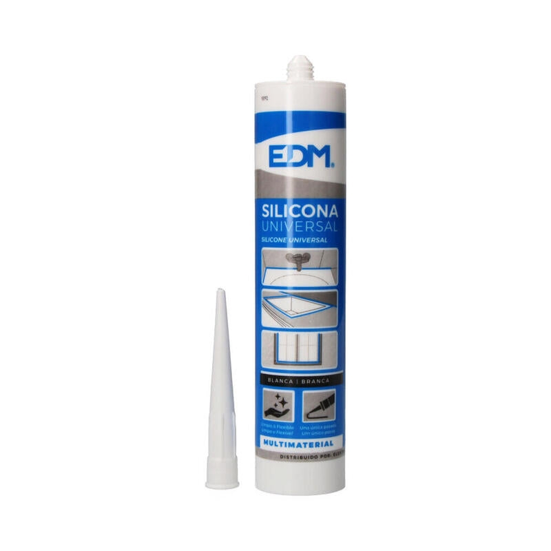 Pack De 6 Unidades - Silicona Universal Blanca Edm Acida Antimoho 280ml