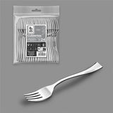 Pack De 6 Unidades - Tenedor Degustación Reutilizable Color Plata 10 Cm, 24 Uds