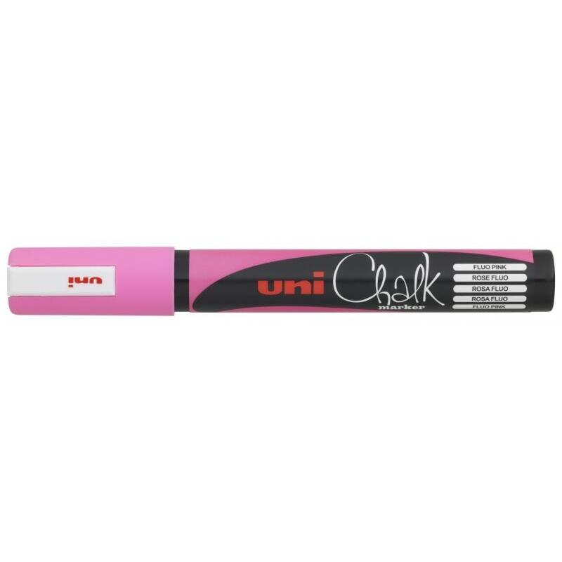 Pack De 6 Unidades Uni-Ball Pwe-5m Marcador De Tiza Liquida - Punta Conica 1.8-2.5mm - Borrado En Humedo - Resistente A