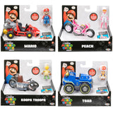Pack De 6 Unidades - Vehiculo + Figura Super Mario Bros La Pelicula Mario Kart 6cm Surtido