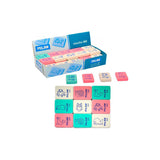 Pack De 60 Unidades Milan 460 Goma De Borrar Rectangular Flexible - Miga De Pan - Caucho Sintetico - Dibujos Infantiles - Colores Surtidos