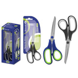 Pack De 8 Unidades Bismark Tijeras Oficina Acero Inoxidable - Empuñadura Ergonomica - Muy Ligeras Y Resistentes - Color