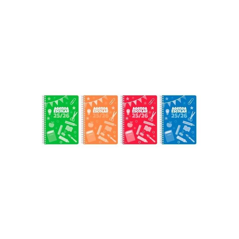 Pack De 8 Unidades Didex Agenda Escolar A5 1dp Tapa Pp C/Surtidos 2025-2026