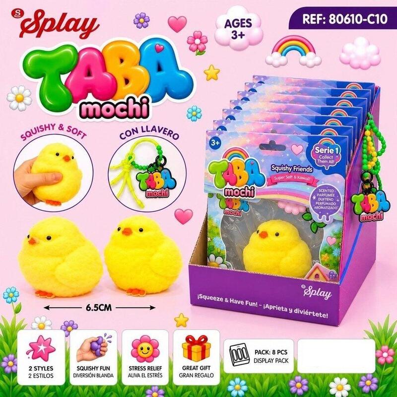 Pack De 8 Unidades - Juguete Antiestres Squishy Pollo 6,5cm Surtido