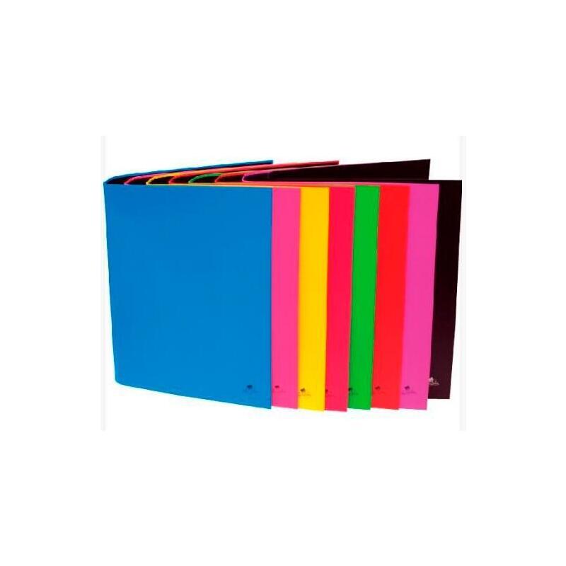 Pack De 8 Unidades Mariola Carpeta Anillas 4x25 Cartón Forrado Plastificado Mate Folio Colores Surtidos