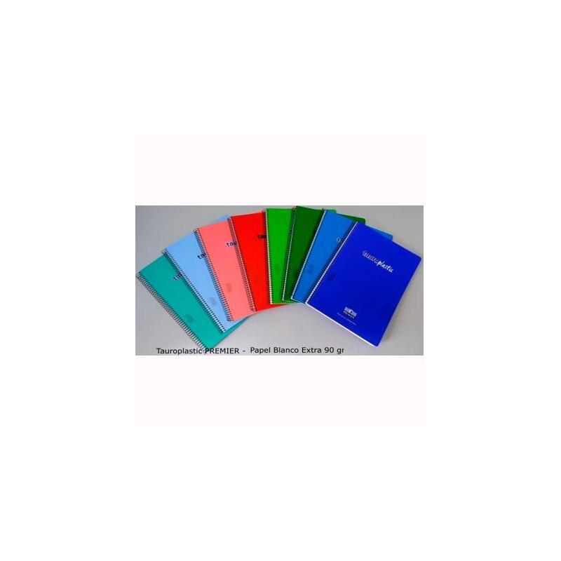 Pack De 8 Unidades Zorrilla Cuaderno Espiral Tauroplastic 80h Folio 90gr 5x5 T/ Pp Colores Surtidos