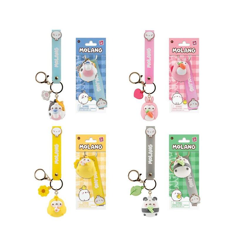 Pack De 9 Unidades - Llavero Figura Animal Costume Molang 5cm Surtido