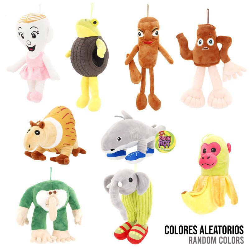 Pack De 9 Unidades - Peluche Colgador Italian Brainrot 25cm Surtido
