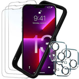 Pack De Accesorios Iphone 13 Con 3 Protectores De Pantalla + 3 Protectores De Cámara + Funda Bumper