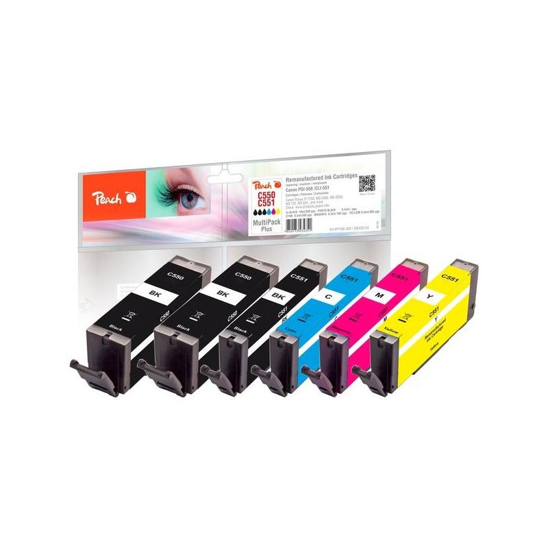 Pack De Ahorro De Tinta Peach Plus Pi100-328 Compatible Con Canon Pgi-550, Cli-551 Pi100-328
