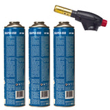 Pack Soplete Segofire Piezo + 3 Botellas. Multigas 300 600ml Super Ego