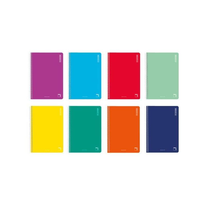 Pacsa Cuaderno Basic 80 Hojas 4x4 Tapas Cartón 12º 60gr Colores Surtido -10u-
