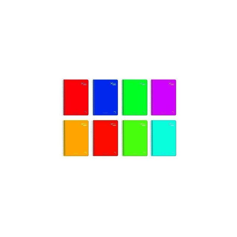 Pacsa Cuaderno Xtra 80 Hojas 4x4 Tapa Dura Cuarto 60gr Colores Surtido -5u-