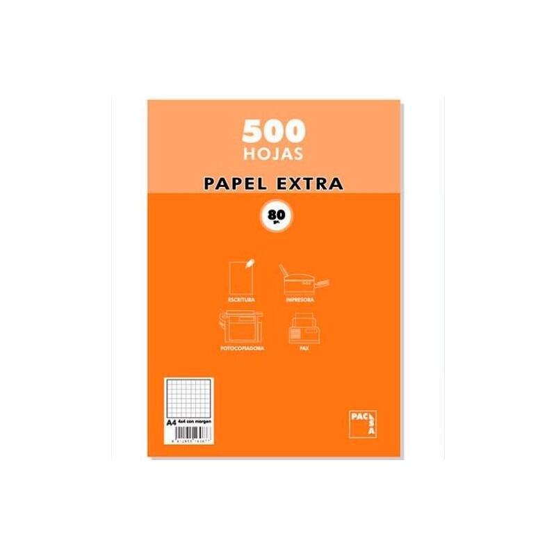 Pacsa Papel Multifunción 500 Hojas 80gr A4 Rayado 8x8 Blanco
