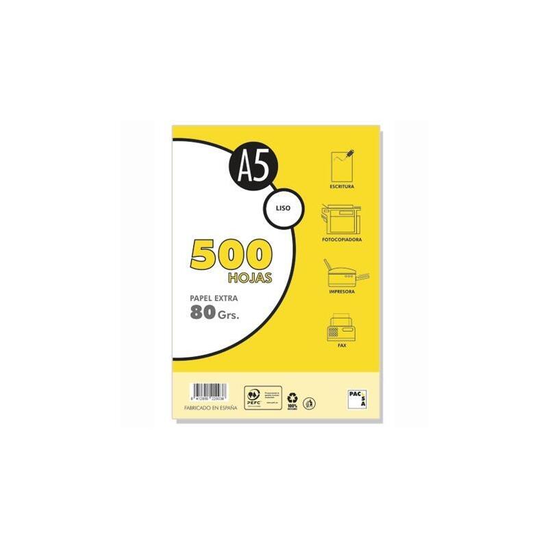 Pacsa Papel Multifunción A5 Extra 500h Liso 80gr Blanco