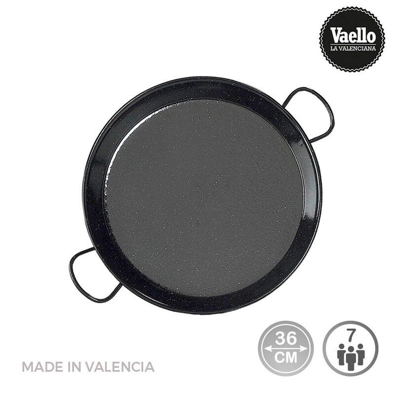 Paellera Esmaltada Para Induccion Y Vitroceramica Ø36cm (7 Personas). Vaello