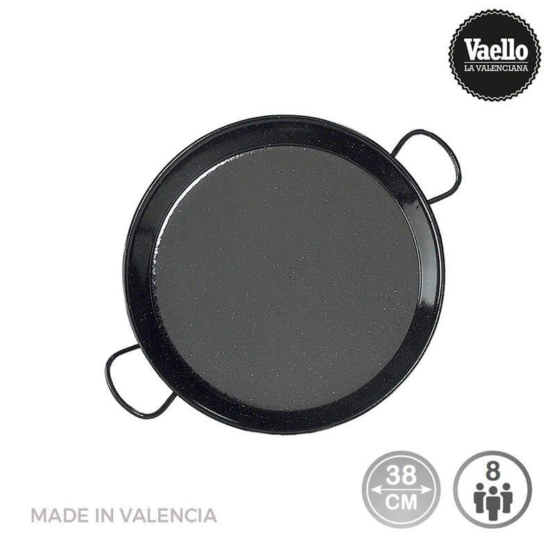 Paellera Esmaltada Para Induccion Y Vitroceramica Ø38cm (8 Personas). Vaello
