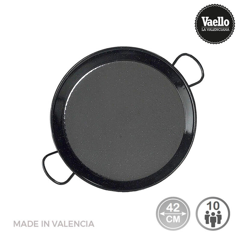 Paellera Tradicional Acero Esmaltado Ø42cm (10 Personas). Vaello