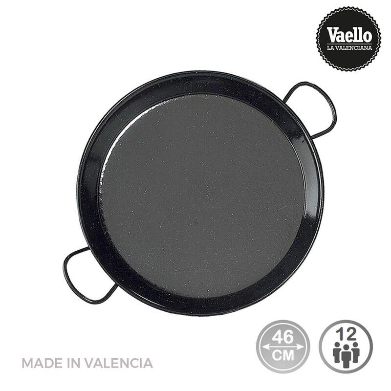 Paellera Tradicional Acero Esmaltado Ø46cm (12 Personas). Vaello