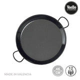 Paellera Tradicional Acero Esmaltado Ø46cm (12 Personas). Vaello